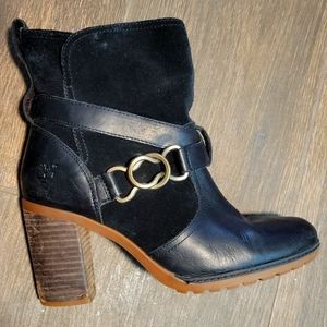 Timberland black suede and leather casual dress boots